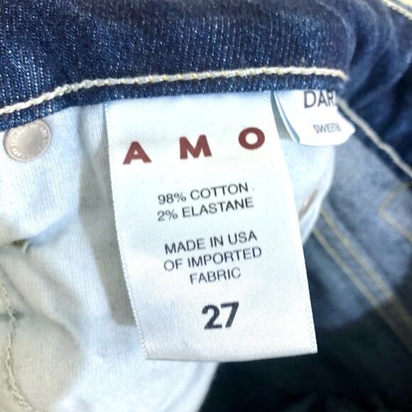 Amo Darlin' Jeans Sweetheart Dark Wash Button Fly Cuffed Size 27 - Picture 6 of 10